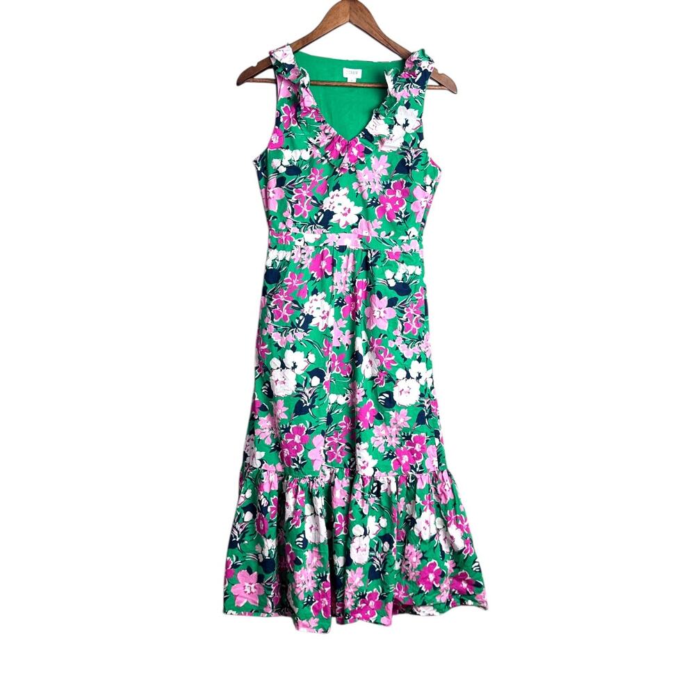 J.Crew 2 Sleeveless‎ Floral Dress Ruffle Regency Bridgerton